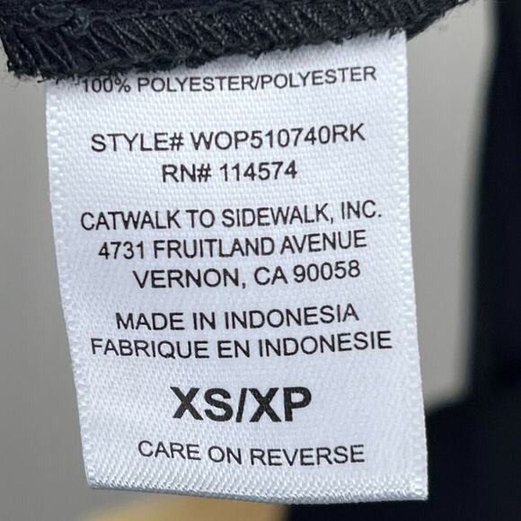 Pleione Black Sleeveless Blouse Tank Top Keyhole Neck Chiffon Layered XS - Picture 9 of 9